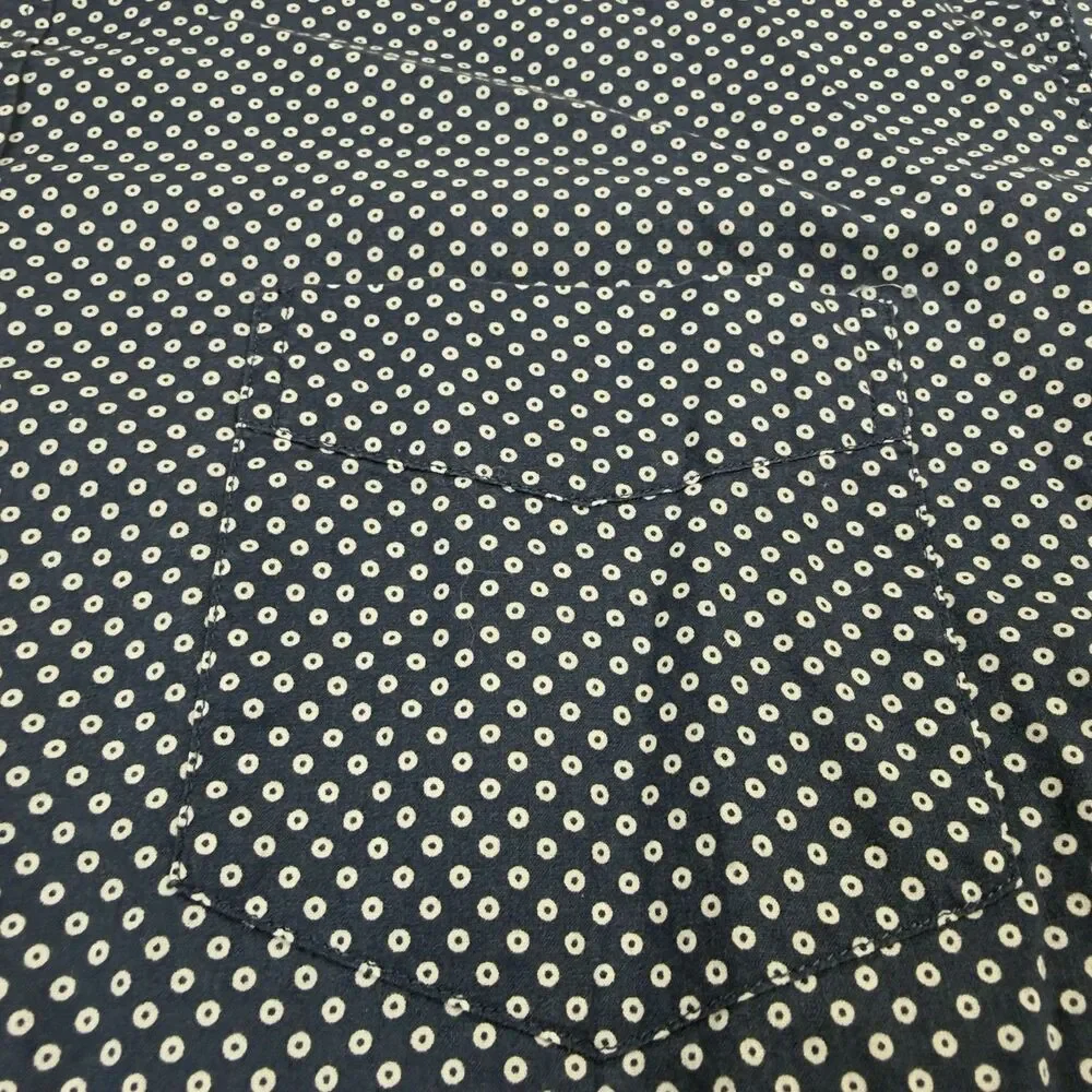J.Crew Chambray Lightweight Long-Sleeve Button-Up Shirt Men's XL Polka Dot Blue